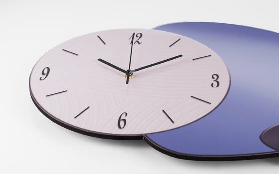 Decorative Wall Clock - White & Blue