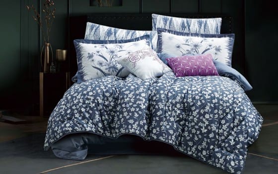 Rosario Comforter Bedding Set 8 PCS - King Blue