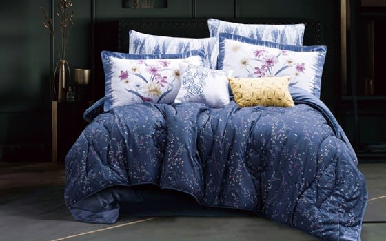 Rosario Comforter Bedding Set 8 PCS - King Navy