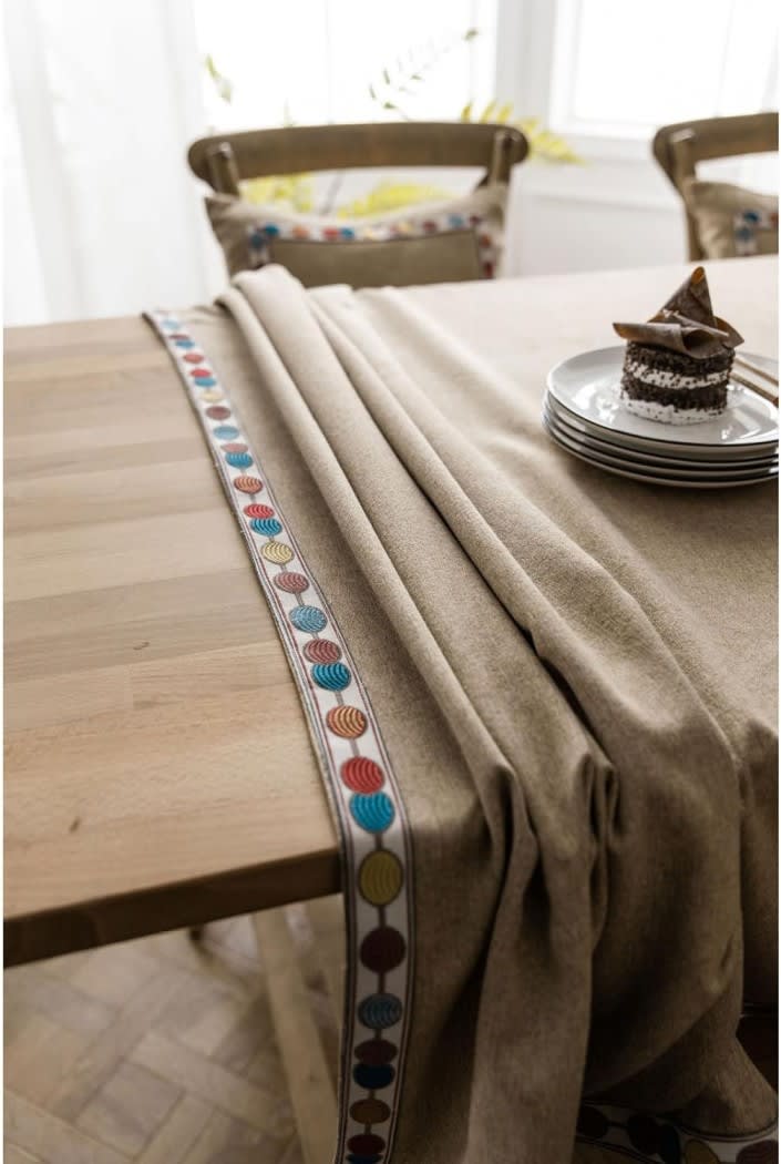 Linen Cotton Plain Tablecloth 1 Pc - Beige