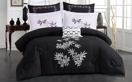 Palermo Comforter Bedding Set 7 PCS - King Black