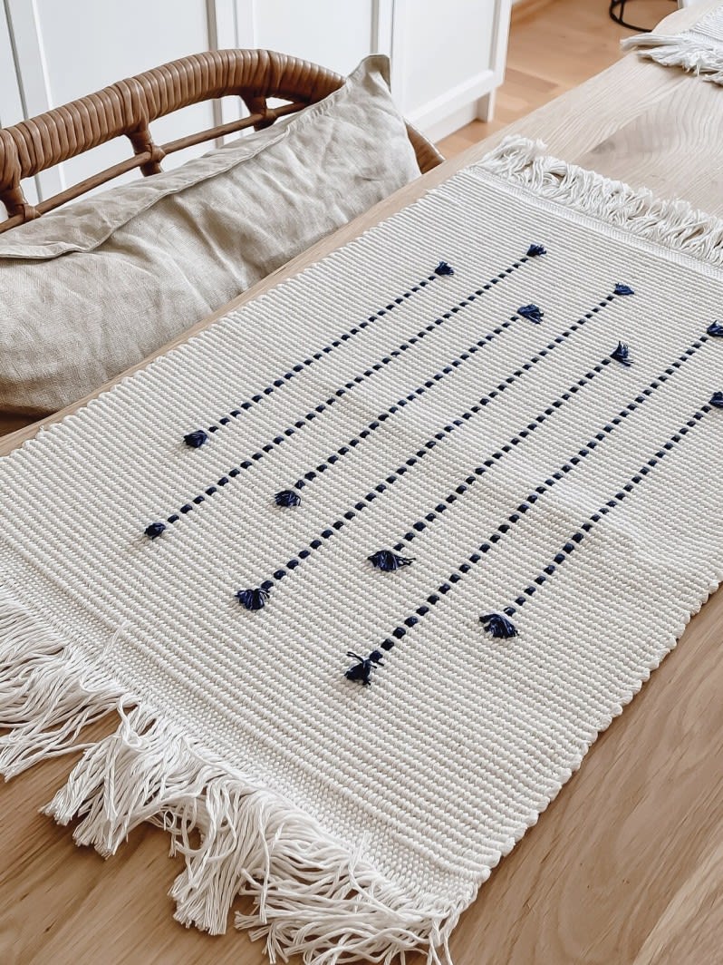 Cotton Linen Handwoven Placemat 1 Pc - Grey