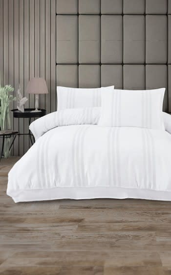 Clasy Cotton Duvet Cover Bedding Set Without Filling 6 PCS - King White