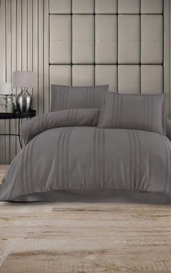 Clasy Cotton Duvet Cover Bedding Set Without Filling 6 PCS - King Grey