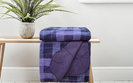 Flannel Blanket Lotus 1 PC - Single Purple