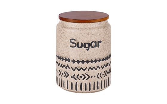 Ceramic Coffee & Sugar & Tea Canister Set 3 PCS - Beige