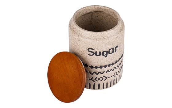 Ceramic Coffee & Sugar & Tea Canister Set 3 PCS - Beige
