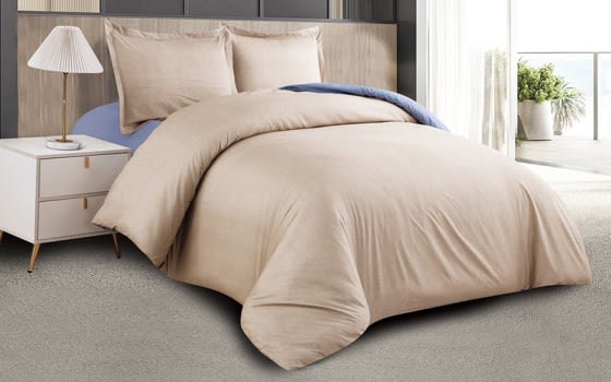 Charlie Double Face Comforter Bedding Set 3 PCS - Single L.Beige