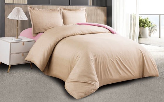 Charlie Double Face Comforter Bedding Set 3 PCS - Single Beige