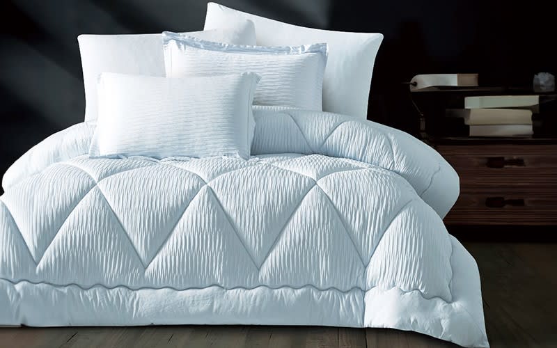 Alma Stripe Comforter Bedding Set 6 PCS - King L.Blue
