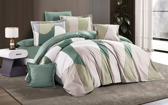 Moon Cotton Double Face Comforter Bedding Set 8 PCS - King Multi Color