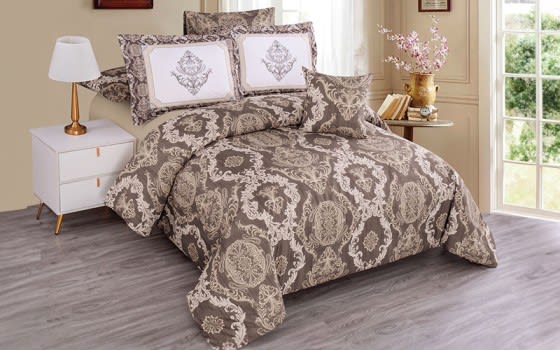 Guzel Comforter Bedding Set 7 PCS - King Brown