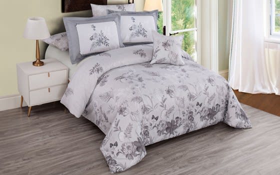 Guzel Comforter Bedding Set 7 PCS - King Grey
