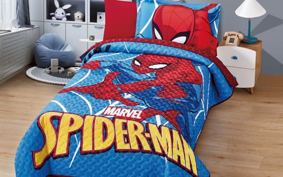 Disney Printed Kids Bed Spread 4 PCS - Blue & Red