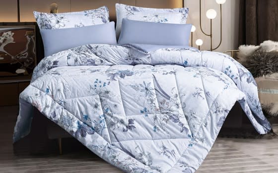 Emily Printed Comforter Bedding Set 6 PCS - King Off White