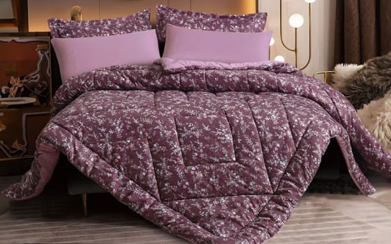 Emily Printed Comforter Bedding Set 6 PCS - King Pink