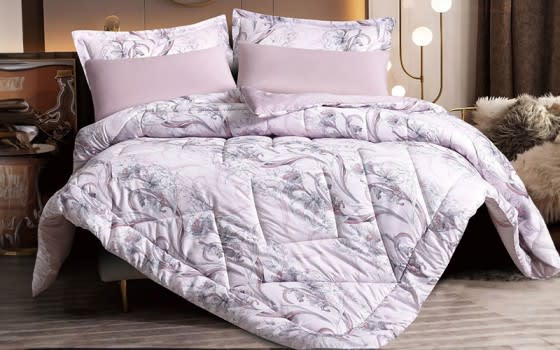 Emily Printed Comforter Bedding Set 6 PCS - King L.Pink