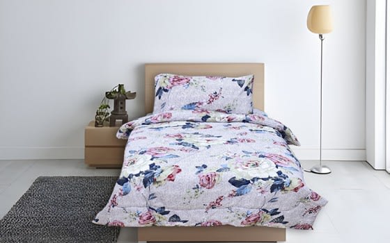 Armada Printed & Velvet Comforter Bedding Set 3 PCS - Single Multi Color