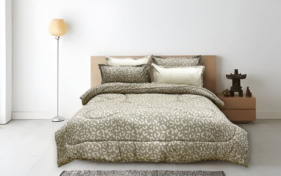 Armada Printed Comforter Bedding Set 6 PCS - King Beige