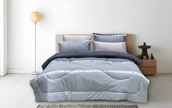 Armada Printed Comforter Bedding Set 6 PCS - King L.Grey