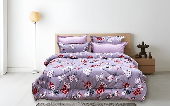 Armada Printed Comforter Bedding Set 6 PCS - King Purple