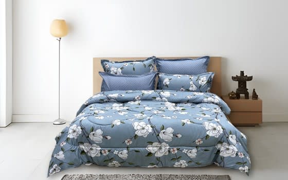 Armada Printed Comforter Bedding Set 6 PCS - King L.Blue