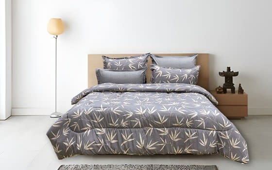Armada Printed Comforter Bedding Set 6 PCS - King Grey