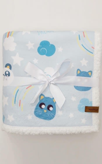 Hamur Baby Printed Blanket 1 PC - Blue