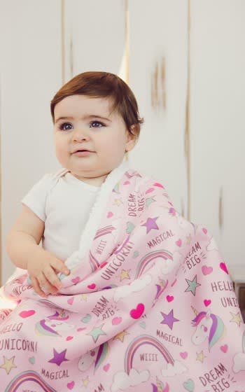 Hamur Baby Printed Blanket 1 PC - Pink