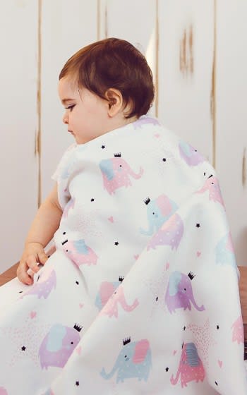 Hamur Baby Printed Blanket 1 PC - Off White