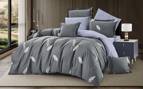 Tamara Cotton Double Face Comforter Bedding Set 4 PCS - Single Grey