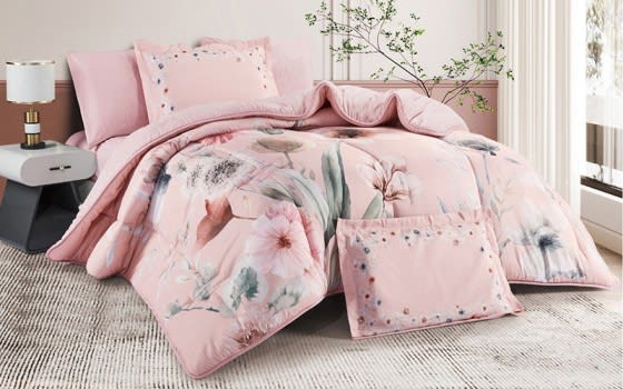 Alison Comforter Bedding Set 4 PCS - Single Pink