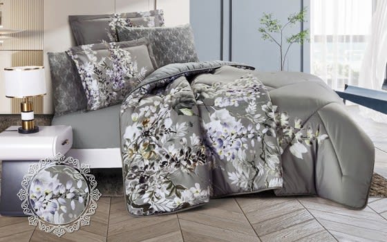 Kersen Comforter Bedding Set 4 PCS - Single Grey