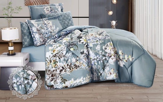 Kersen Comforter Bedding Set 4 PCS - Single Turquoise