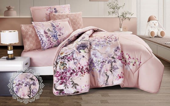 Kersen Comforter Bedding Set 4 PCS - Single Pink