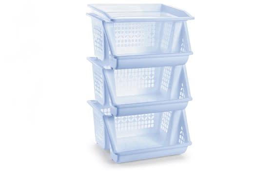 Plastic Forte Stackable 3 Tiers Vegetable & Tray - White 