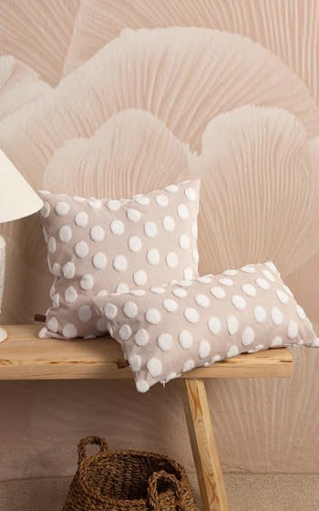 Hamur Cushion Cover Without Filling (43 x 43) - White & Beige