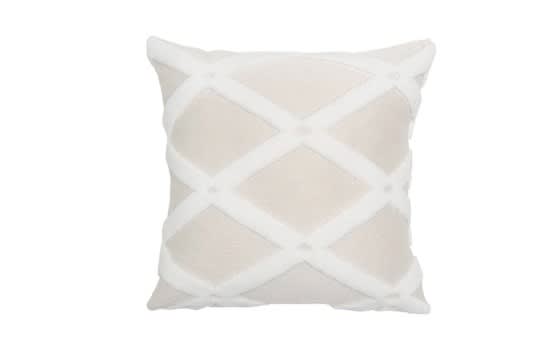 Hamur Cushion Cover Without Filling (43 x 43) - Cream & White