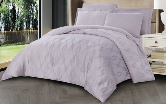 Valencia Jacquard Comforter Bedding Set 6 PCS - King L.Grey