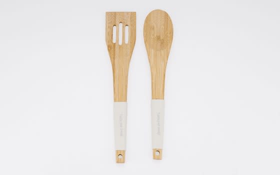 Wooden Cooking Spoons 2 Pc- White