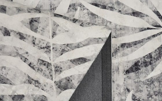 سجاد ديجيتال كشمير صناعي فاخر - ( 160 × 230 ) سم أوف وايت ورمادي