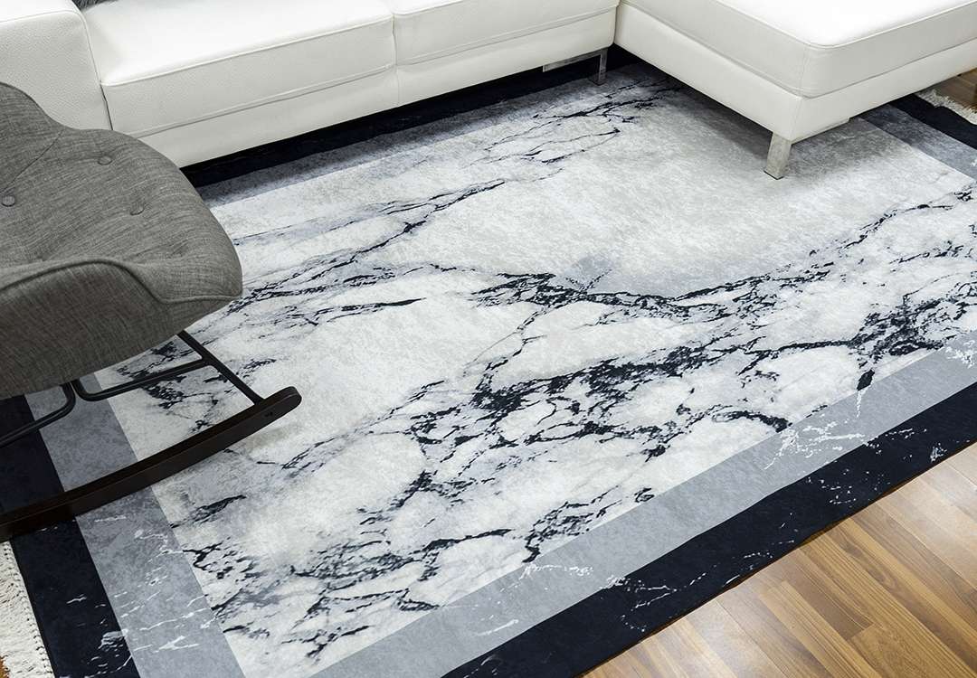 Armada Waterproof Carpet - ( 180 X 280 ) Grey & White & Black