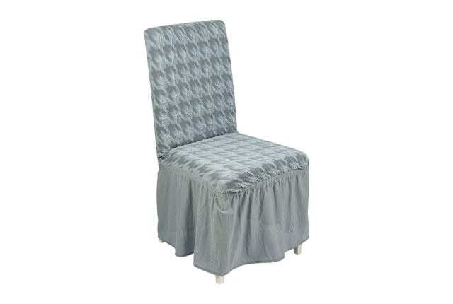 Stretch Chair Cover Set  Set 6 PCS  - Gray - blue
