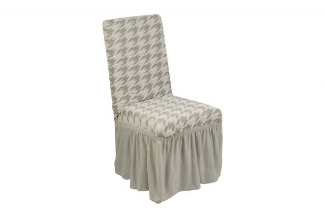 Stretch Chair Cover Set  Set 6 PCS  - Gray-Light Gray
