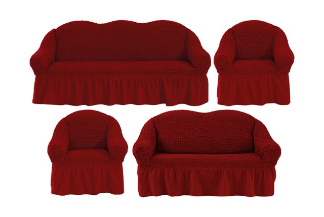 Stretch Sofa Cover Set 4 PCS - Red