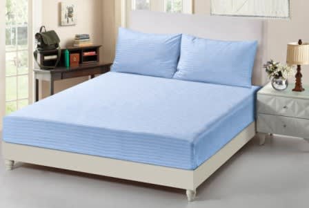 Valentini Hotel Stripe Fitted Bedsheet Set 2 PCS - Single Blue