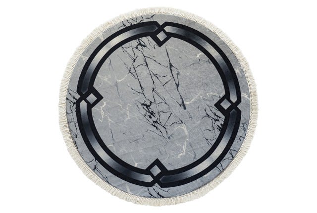 سجاد عازل للماء من أرمادا - (160 × 160 ) سم - سيلفر و أسود