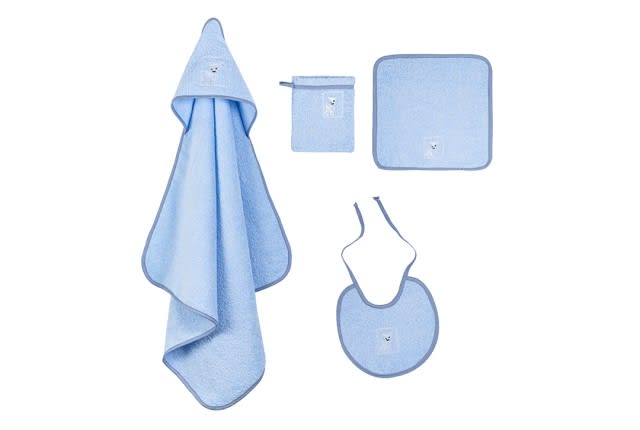 Cannon Towel Set Baby With Hood 4 PCS - Cotton Blue