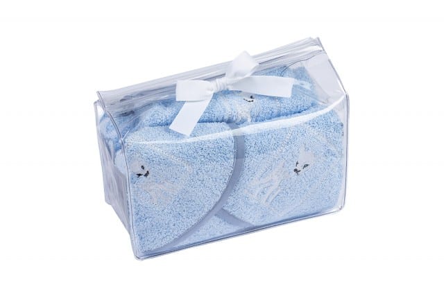 Cannon Towel Set Baby With Hood 4 PCS - Cotton Blue