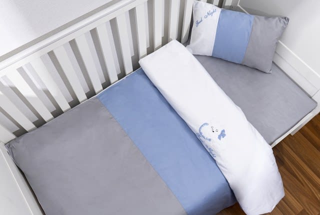 Cannon Duvet Cover Set Without Filling 3 PCS - Baby Grey & Blue & White